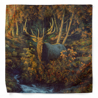 Bull Elk in Autumn Forest Bandana