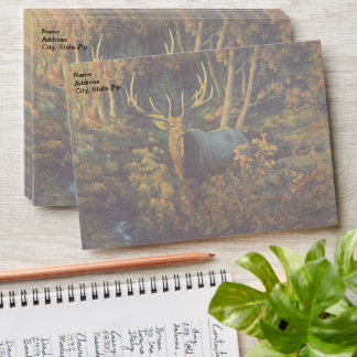 Bull Elk in Autumn Forest Envelope