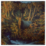 Bull Elk in Autumn Forest Fabric