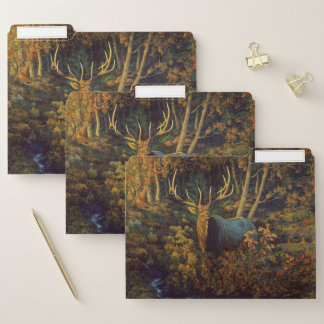 Bull Elk in Autumn Forest File Folder
