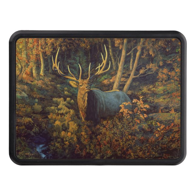 Bull Elk in Autumn Forest Hitch Cover (Front)