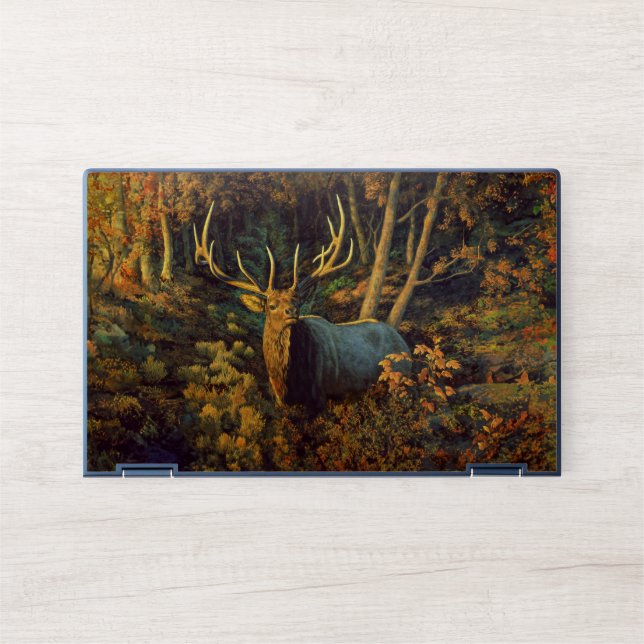 Bull Elk in Autumn Forest HP Laptop Skin (Front)