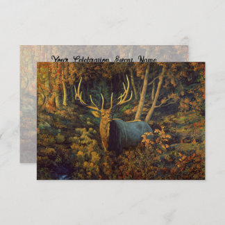 Bull Elk in Autumn Forest Invitation