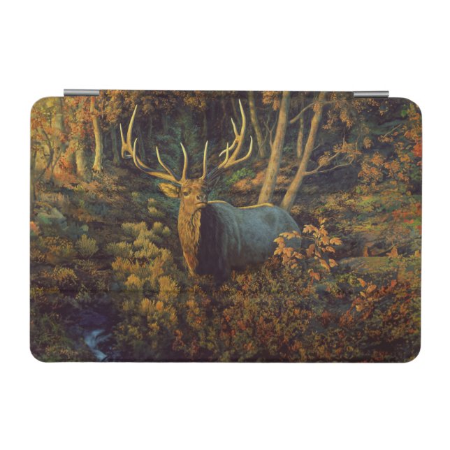 Bull Elk in Autumn Forest iPad Mini Cover (Horizontal)