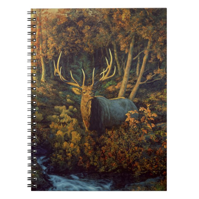 Bull Elk in Autumn Forest Notebook (Front)