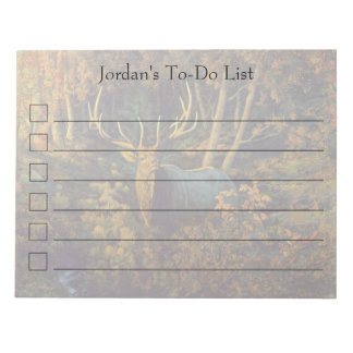 Bull Elk in Autumn Forest Notepad