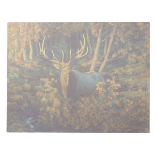 Bull Elk in Autumn Forest Notepad
