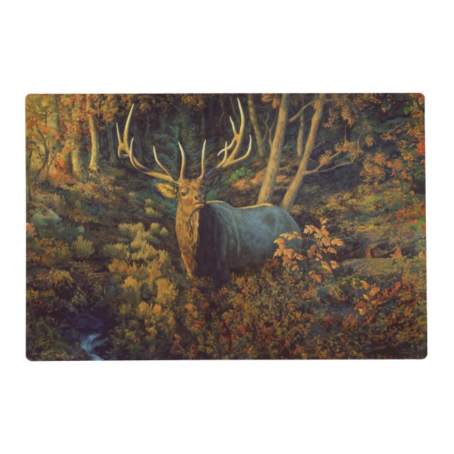Bull Elk in Autumn Forest Placemat (Front)