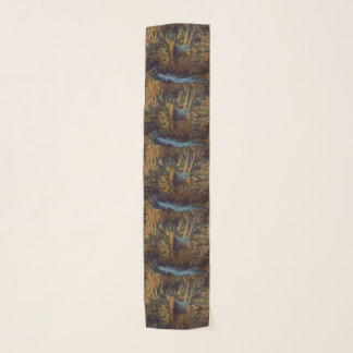 Bull Elk in Autumn Forest Scarf