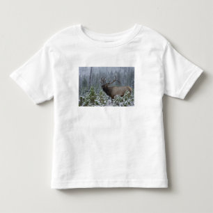 Bull Elk in snow calling, bugling, Yellowstone Toddler T-shirt