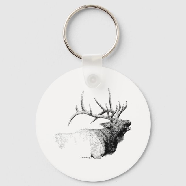 Bull Elk Keychain (Front)