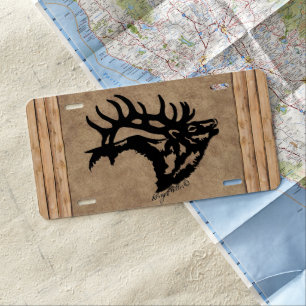 Bull Elk License Plate