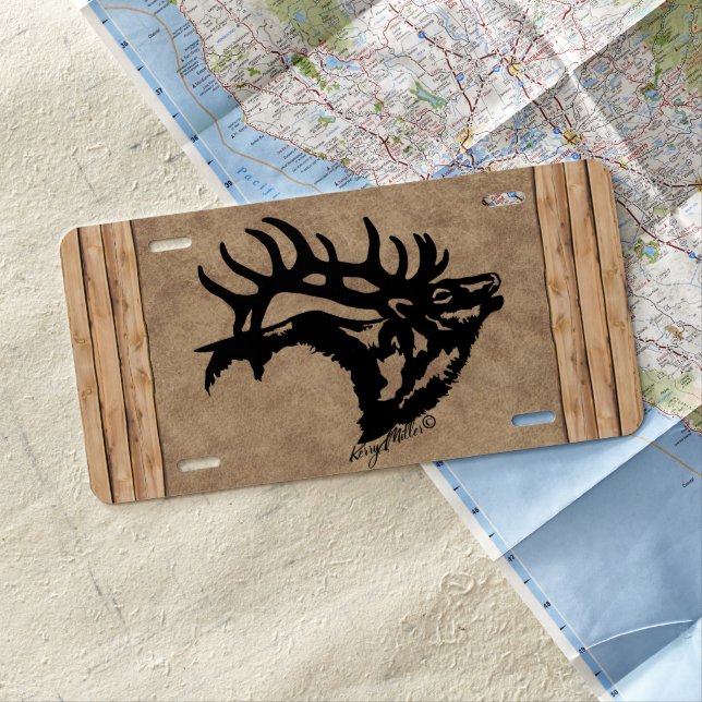 Bull Elk License Plate (In Situ)