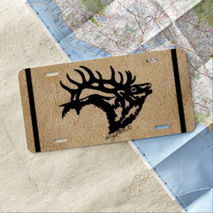 Bull Elk License Plate