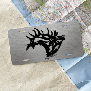 Bull Elk License Plate