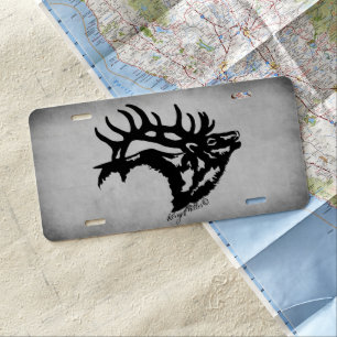 Bull Elk License Plate