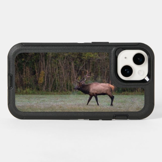 Bull Elk Morning Walk Otterbox iPhone Case (Back Horizontal)