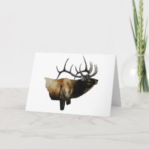Bull Elk Painting on customizable products Holiday Card