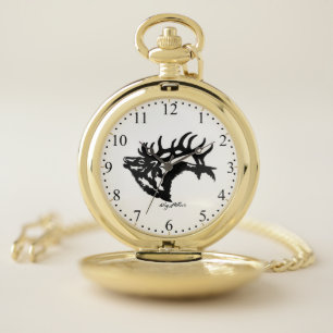 Bull Elk Pocket Watch