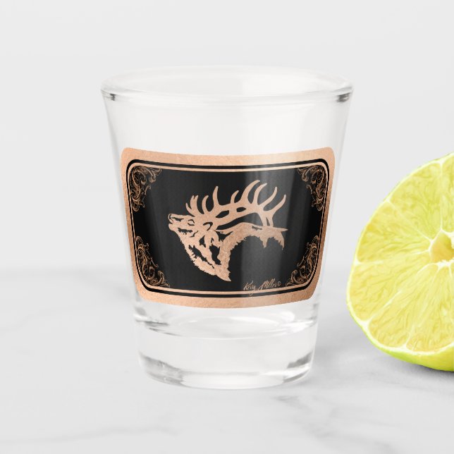 Bull Elk Shot Glass (Front)