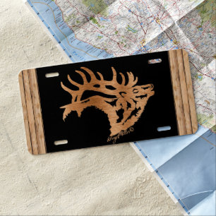 Bull Elk Silhouette License Plate