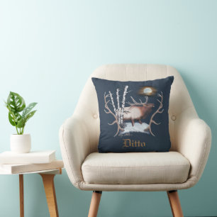 Bull Elk Throw Pillow