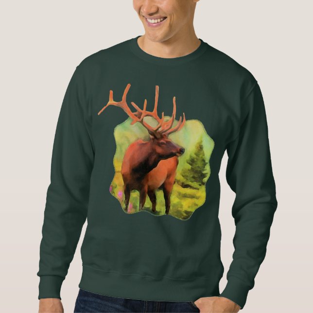 Bull Elk Wildlife Sweatshirt (Front)