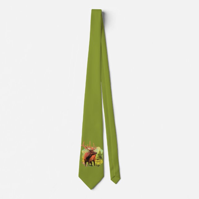 Bull Elk Wildlife Tie (Front)