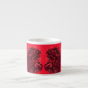 Bull Espresso Cup Running In Red Starry Night