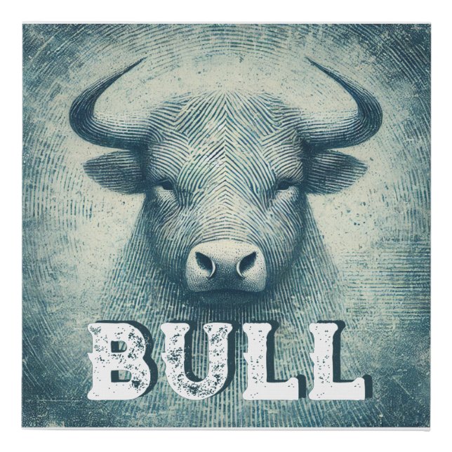 Bull Faux Canvas Print (Front)
