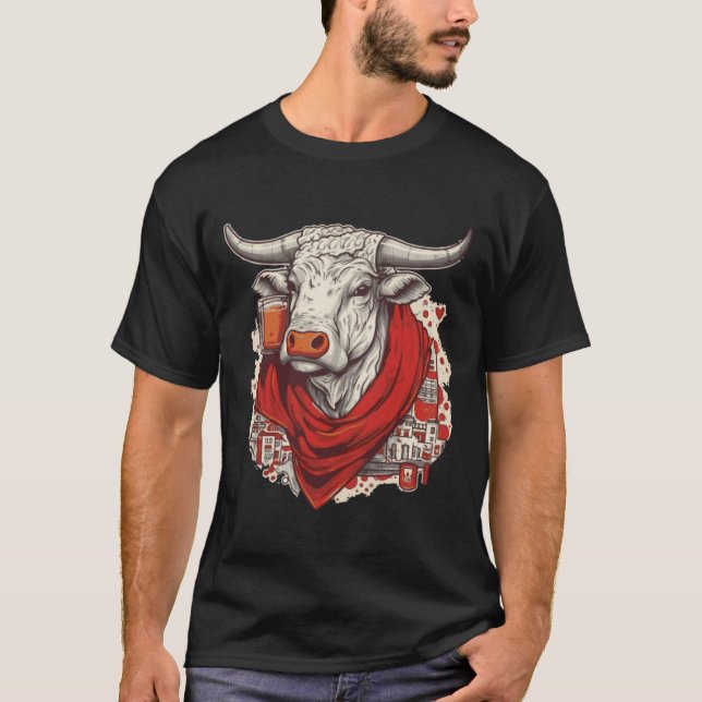 Bull feria beer euskadi and basque country T-Shirt (Front)
