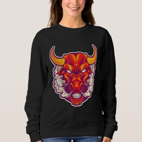 Bull Ferocious Beast Wild Animal Bullfighting Anim Sweatshirt