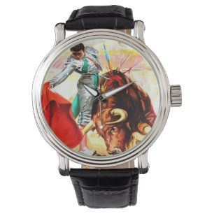 Bull Fight Bullfighter Vintage Mexico Poster Art Watch
