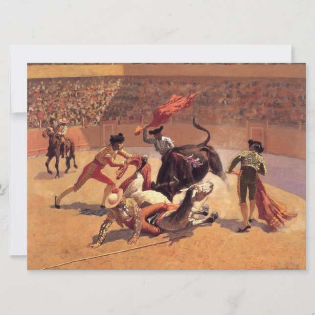 Bull Fight in Mexico (by Frederic Remington) Card (Front)