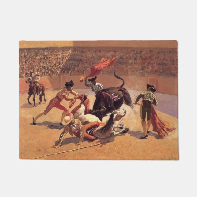 Bull Fight in Mexico (by Frederic Remington) Doormat (Front)