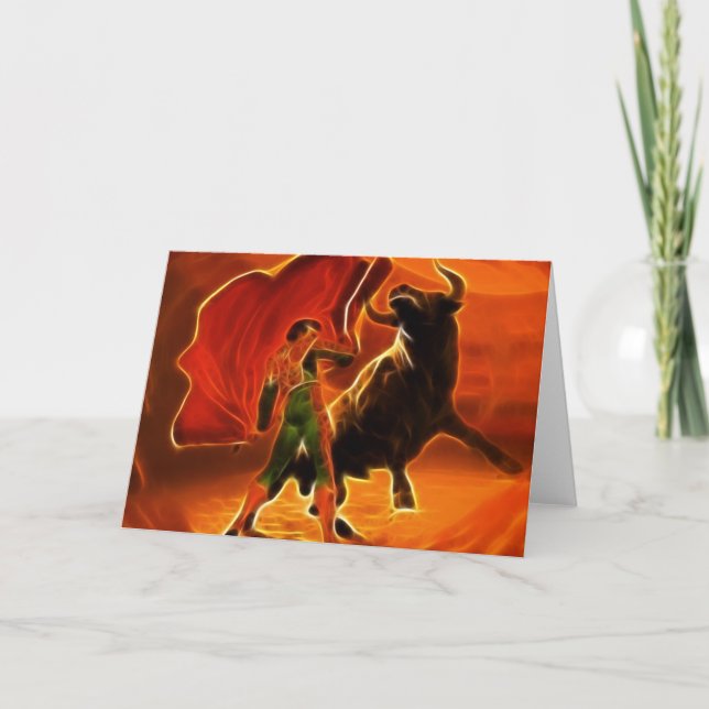 Bull Fighter And El Toro Card (Front)
