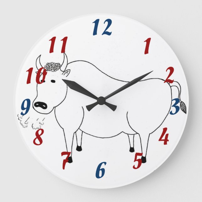 Bull Folk Art Clock (Front)