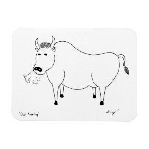 Bull Folk Art Flexible Magnet