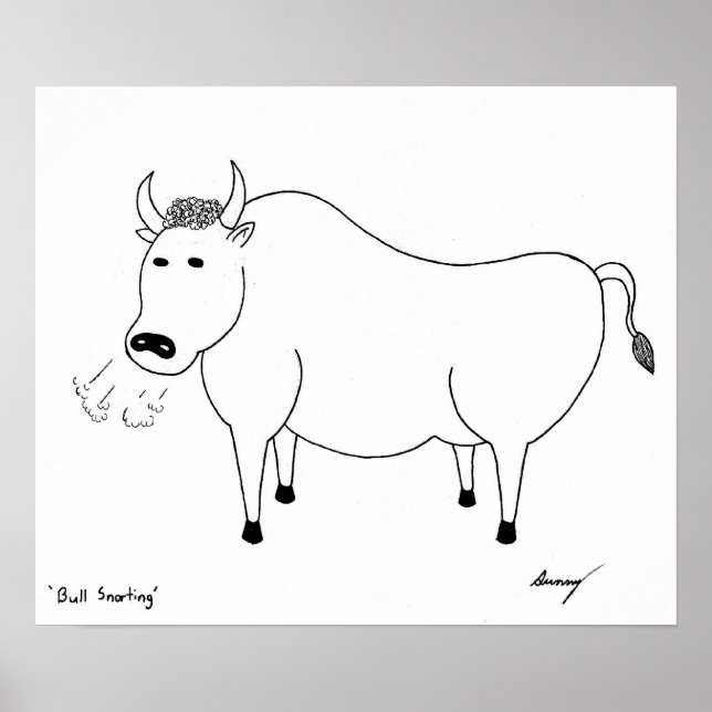 Bull Folk Art Poster (Front)