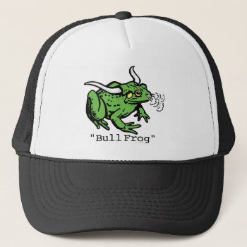 Bull Frog Bullfrog By Mudge Studios Trucker Hat by mudgestudios at Zazzle