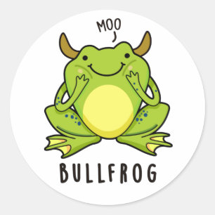 Bull Frog Funny Animal Frog Pun Classic Round Sticker