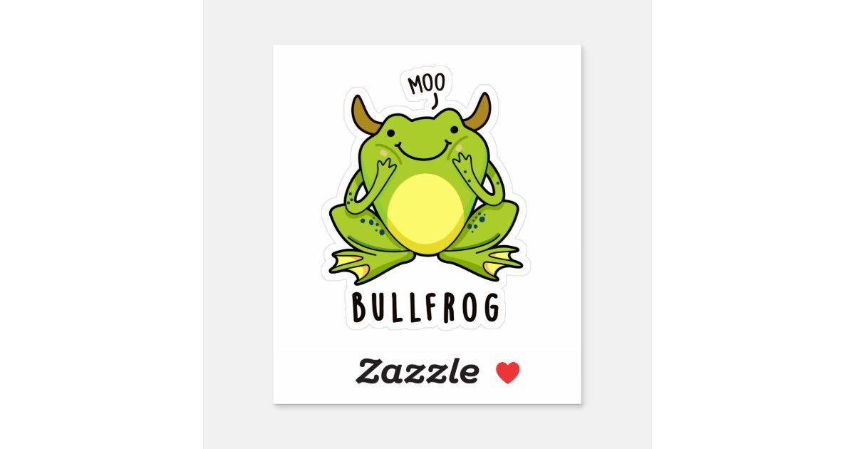 Bull Frog Funny Animal Frog Pun Sticker