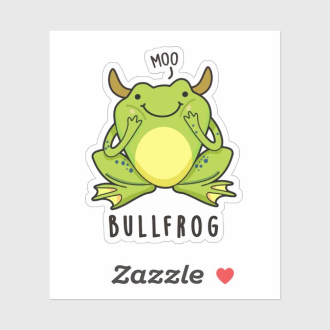 Bull Frog Funny Animal Frog Pun  Sticker (Sheet)