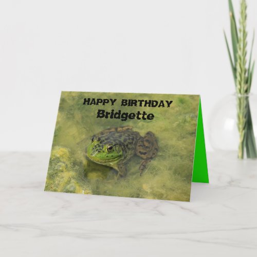 Bull Frog in Moss Birthday Greeting Card