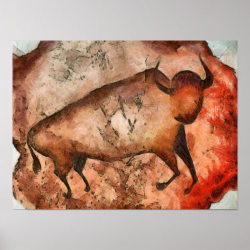 Bull from Altamira Poster