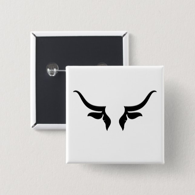 Bull Horns  Button (Front & Back)