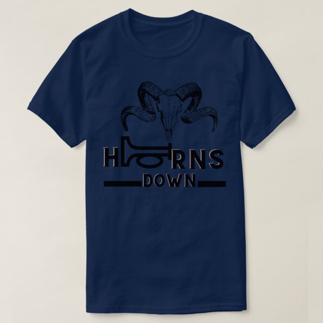 Bull Horns Down T-Shirt (Design Front)