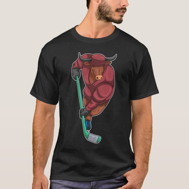 Bull Ice hockey Ice hockey stick T-Shirt (Front)