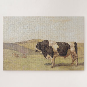 Bull in a Swiss Landscape (by Ferdinand Hodler) Jigsaw Puzzle