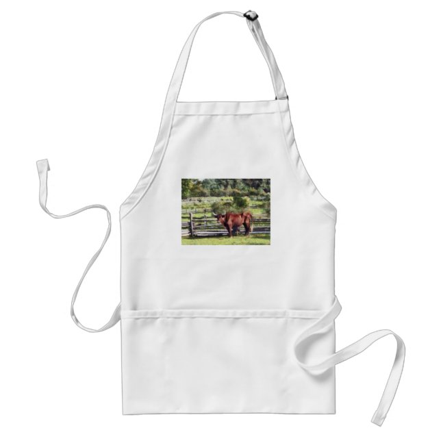 Bull in Pasture Adult Apron (Front)